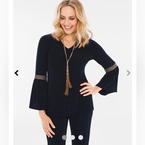 Chico’s Braided-Sleeve Top